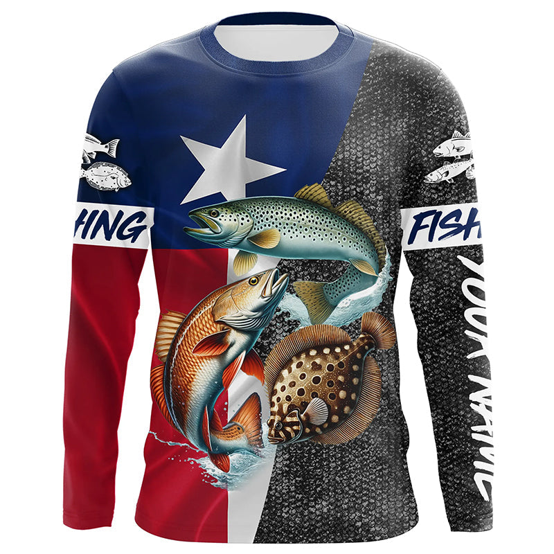 Texas Slam Fishing Custom long sleeve Fishing Redfish trout flounder Fishing NQS6729