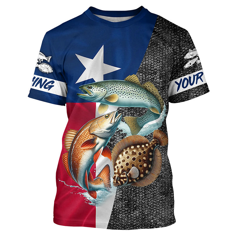 Texas Slam Fishing Custom long sleeve Fishing Redfish trout flounder Fishing NQS6729