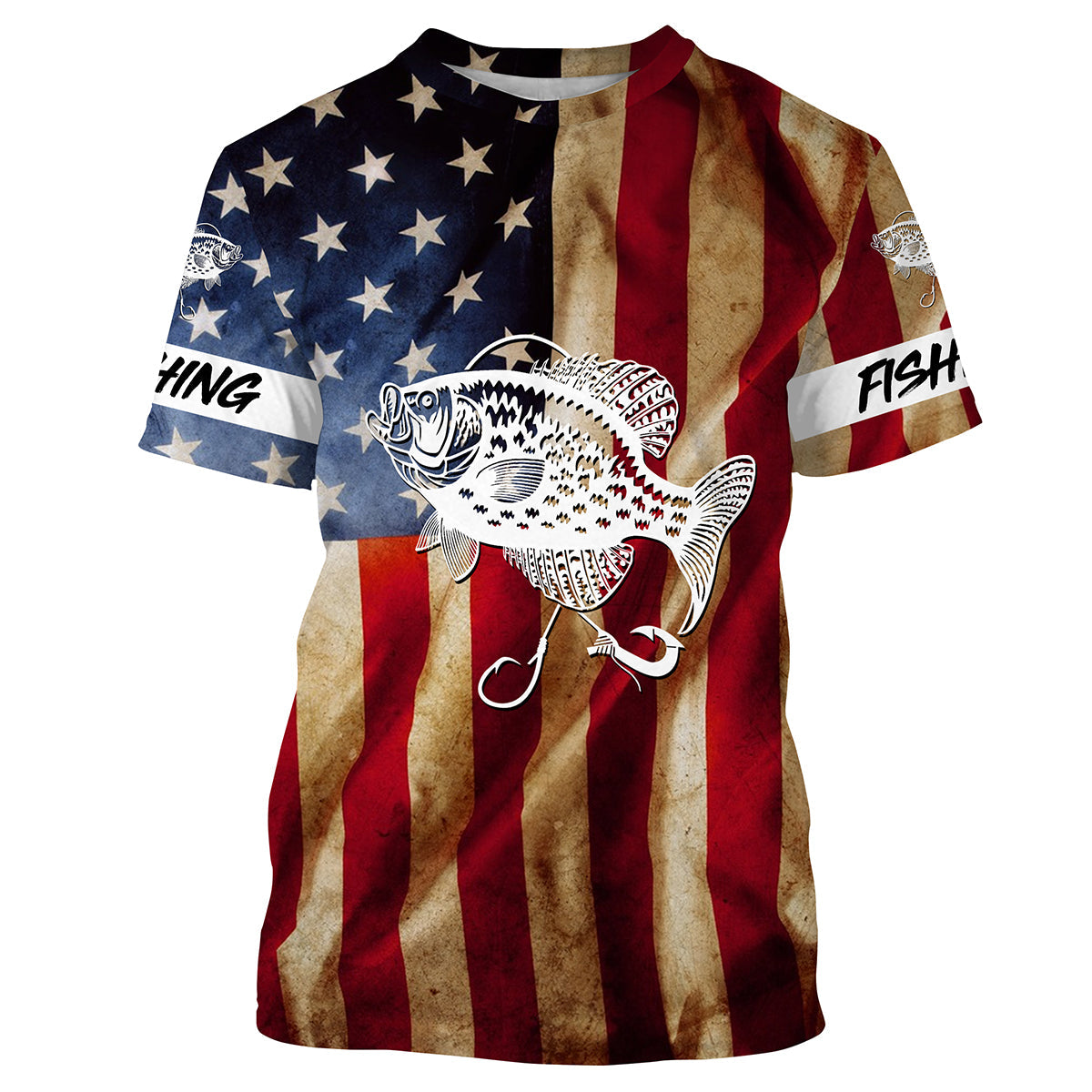 Personalized Crappie Fishing American Flag patriotic performance Fishing NQS1381