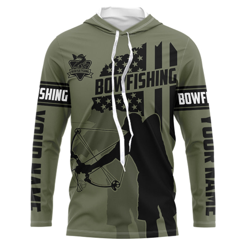 Redfish hunter bowfishing American flag Custom UV sun protection Long sleeve Fishing NQS9618