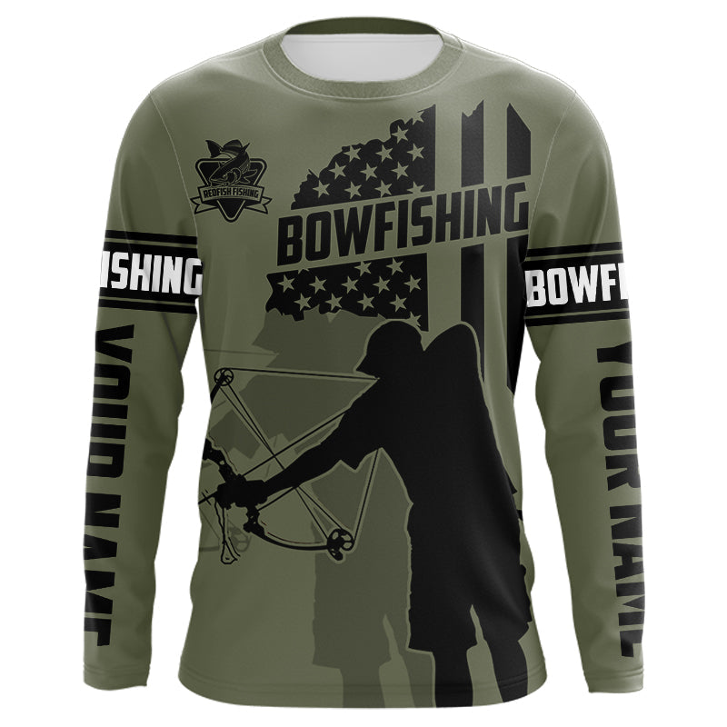 Redfish hunter bowfishing American flag Custom UV sun protection Long sleeve Fishing NQS9618