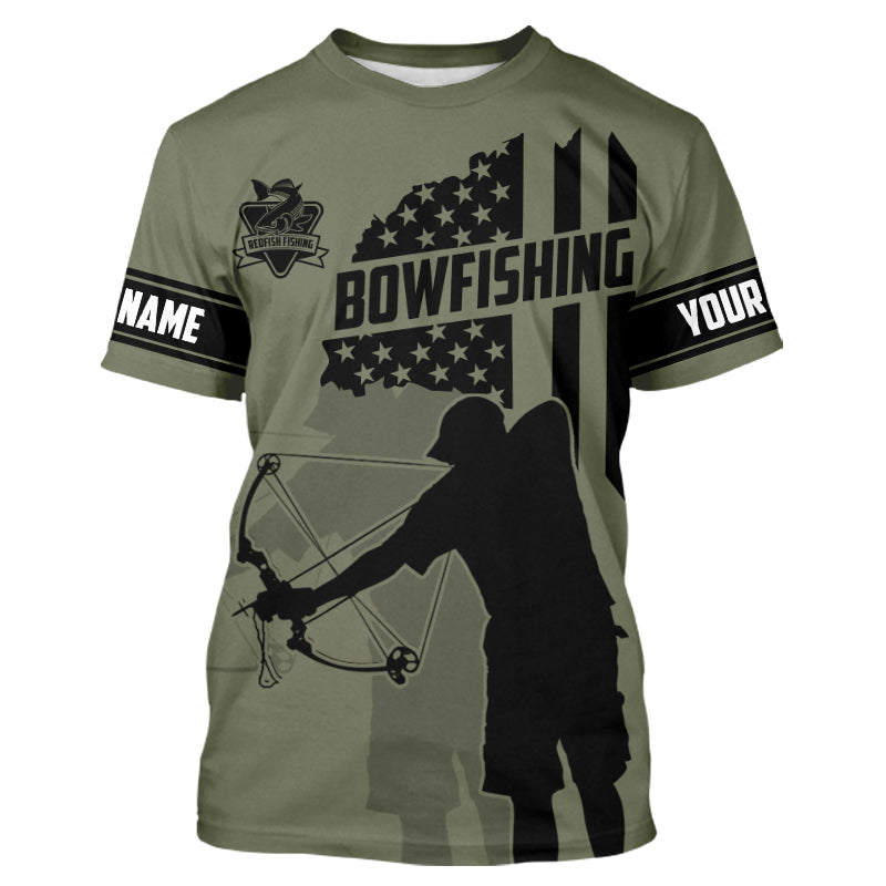 Redfish hunter bowfishing American flag Custom UV sun protection Long sleeve Fishing NQS9618