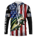 Largemouth Bass fishing American Flag Patriotic Fourth of July personalized fishing NQS403