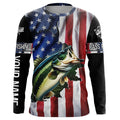 Largemouth Bass fishing American Flag Patriotic Fourth of July personalized fishing NQS403