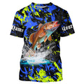Redfish puppy drum fishing green blue camo Custom performance long sleeve fishing NQS7218