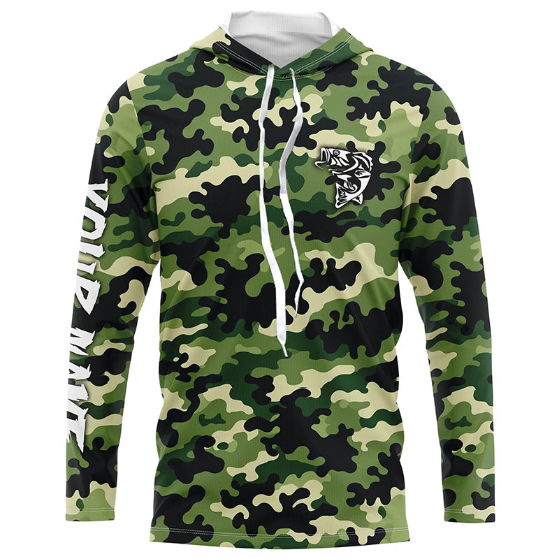 Bass fishing green camouflage Custom bass fishing - personalized camo fishing apparel NQS7568