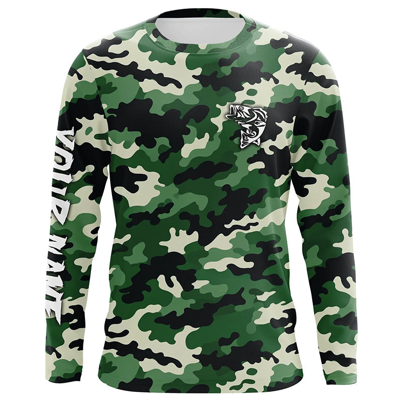 Green camouflage Bass fishing Custom bass fishing - personalized camo fishing apparel NQS7569