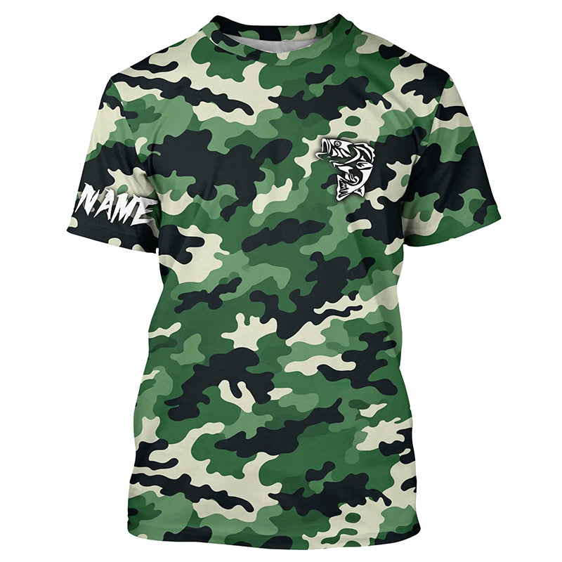 Green camouflage Bass fishing Custom bass fishing - personalized camo fishing apparel NQS7569