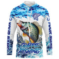 Crappie fishing Blue ocean camo Custom UV protection fishing long sleeve, Crappie Fishing NQS8172
