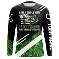Bass fishing green camo I am a simple man I like fishing and believe in Jesus Custom fishing NQS4245