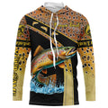 Brown trout fishing scales UV protection Custom long sleeve fishing, trout fishing NQS5087