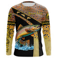Brown trout fishing scales UV protection Custom long sleeve fishing, trout fishing NQS5087