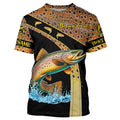 Brown trout fishing scales UV protection Custom long sleeve fishing, trout fishing NQS5087