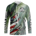 American flag fish hook green bass scales custom sun protection performance long sleeve fishing NQS6056
