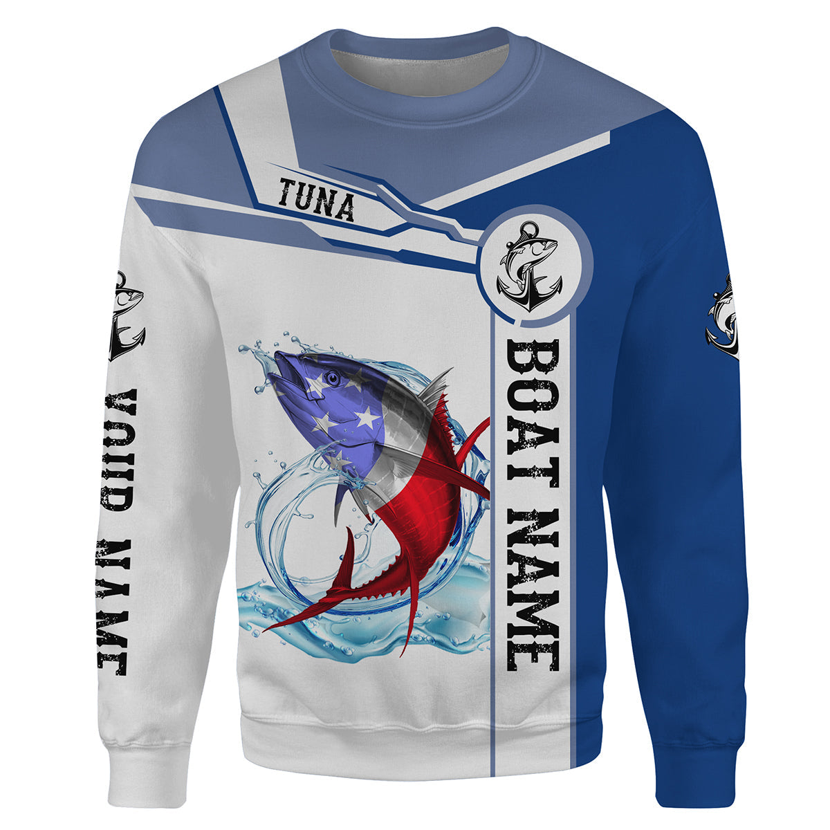 Tuna Fishing American Flag Custom performance, sweatshirt Fishing, Patriotic Fishing gifts NQS2318