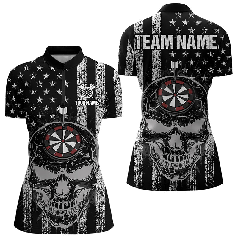 Black and White American Flag Skull Dart, Custom Patriotic Dart NQS9099