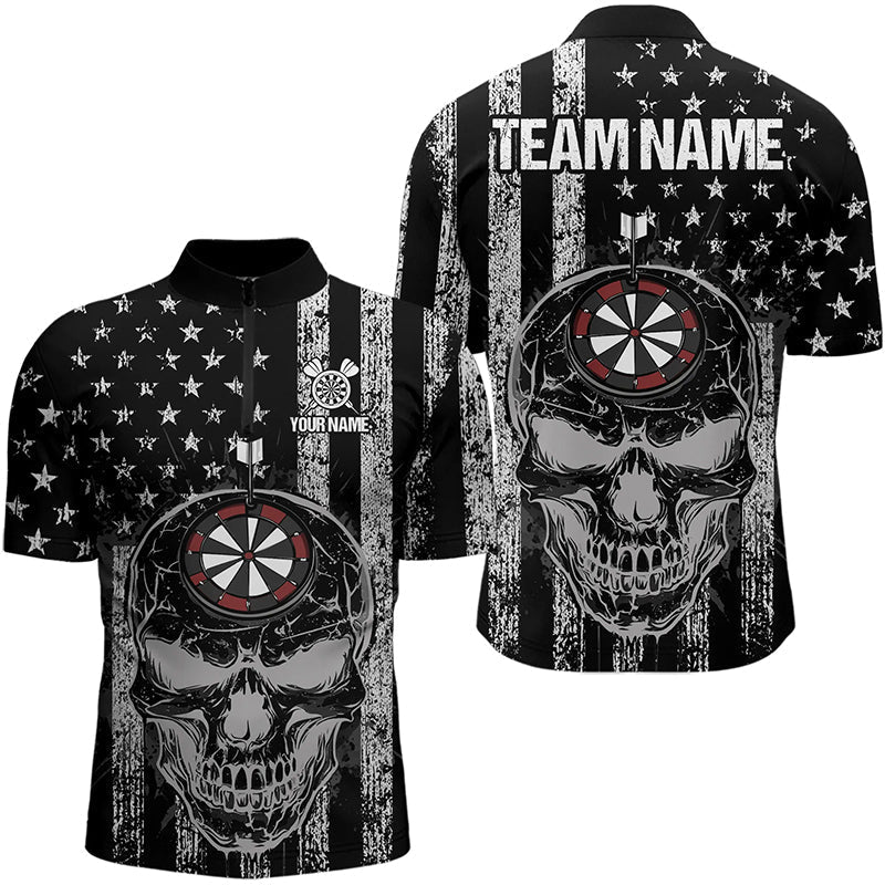 Black and White American Flag Skull Dart, Custom Patriotic Dart NQS9099