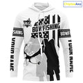 Carp hunter bowfishing black and white American flag Custom UV sun protection Long sleeve Fishing NQS9817