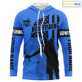 Carp hunter bowfishing black and blue American flag Custom UV sun protection Long sleeve Fishing NQS9818