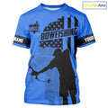 Carp hunter bowfishing black and blue American flag Custom UV sun protection Long sleeve Fishing NQS9818