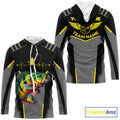 Personalized Black Peacock Bass Fishing, Team Bass Fishing Long Sleeve tournament| Yellow NQS9823