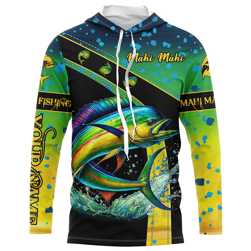 Mahi mahi fishing green scales UV protection Custom long sleeve fishing, Dorado fishing NQS5393
