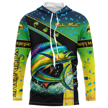 Mahi mahi fishing green scales UV protection Custom long sleeve fishing, Dorado fishing NQS5393