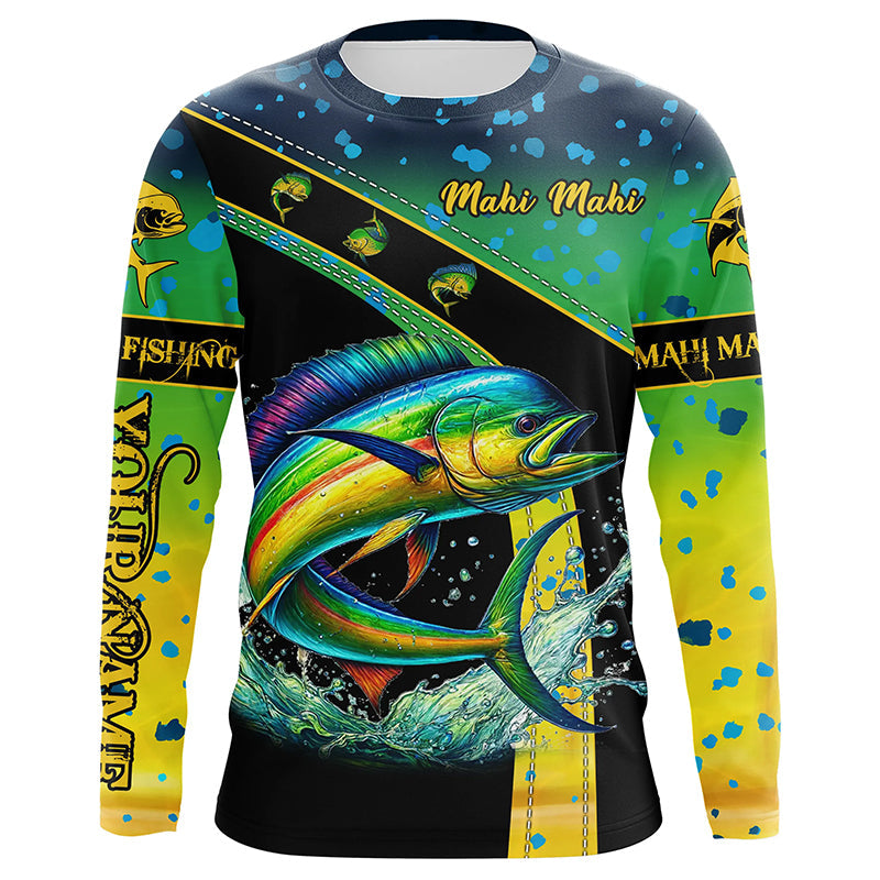 Mahi mahi fishing green scales UV protection Custom long sleeve fishing, Dorado fishing NQS5393