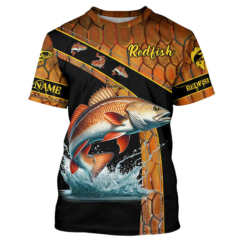 Redfish fishing scales UV protection Custom long sleeve fishing, red drum fishing NQS5394