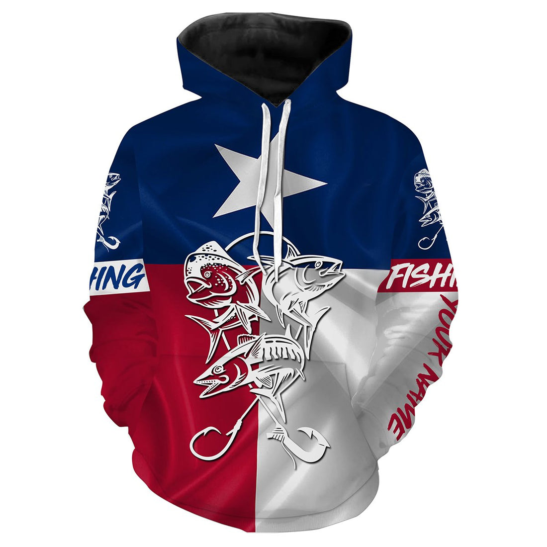 Mahi Mahi, Tuna, Wahoo Saltwater fishing Texas Flag custom name fishing NQS413