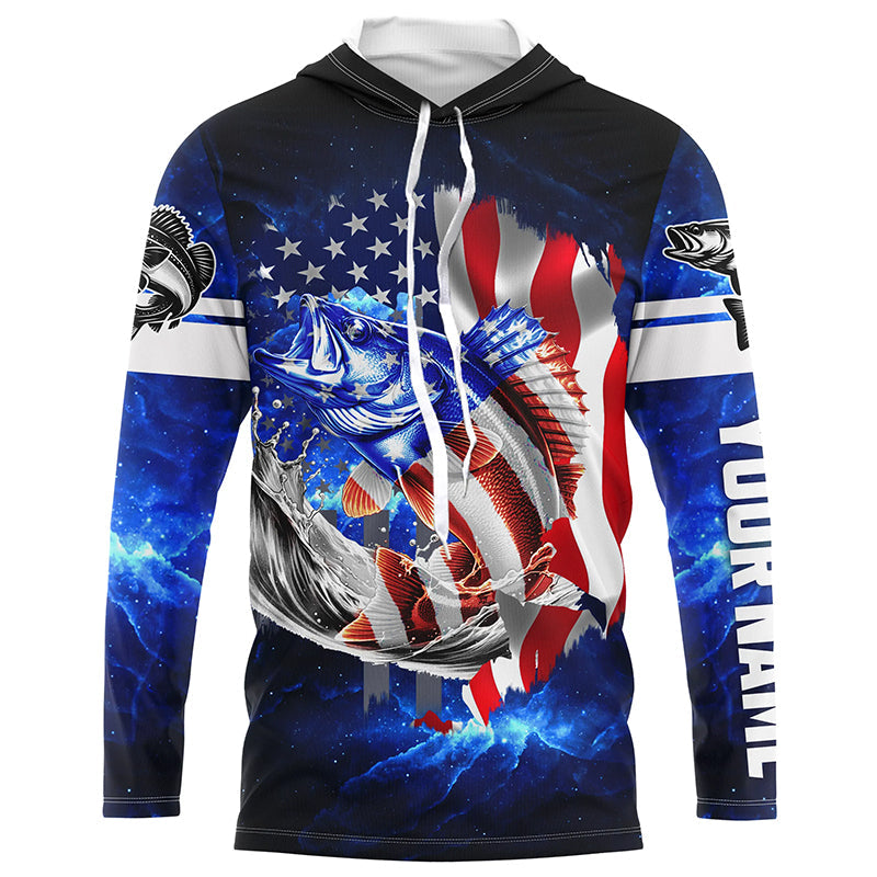 Walleye Fishing 3D American Flag patriotic Customize name All over print NQS414