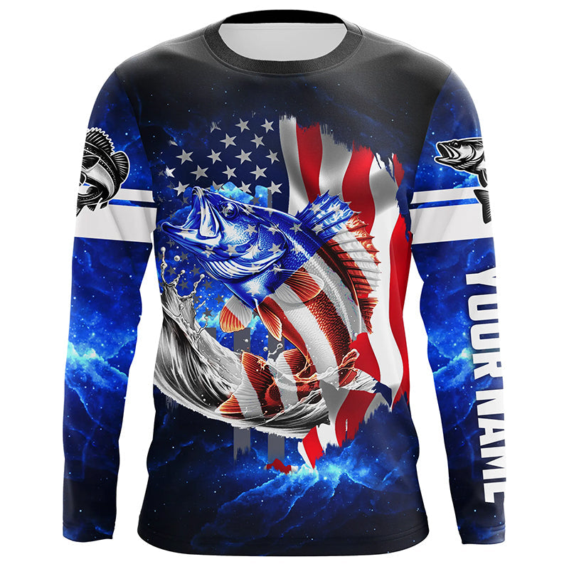Walleye Fishing 3D American Flag patriotic Customize name All over print NQS414