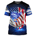 Walleye Fishing 3D American Flag patriotic Customize name All over print NQS414