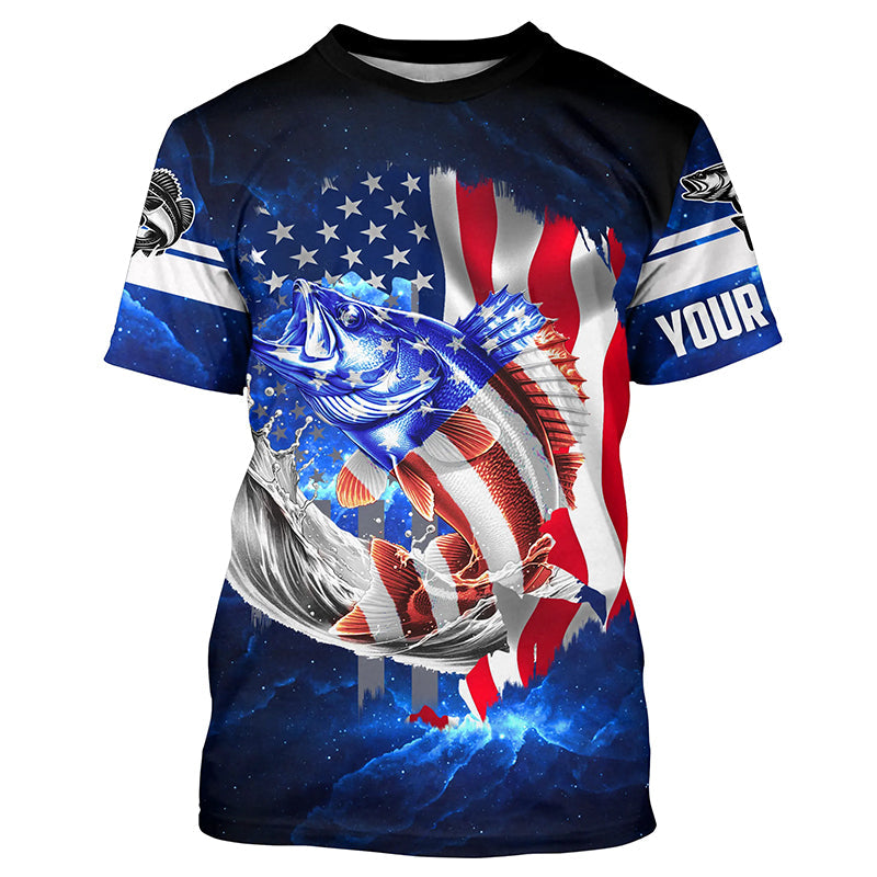 Walleye Fishing 3D American Flag patriotic Customize name All over print NQS414