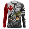 Canadian Flag Northern Pike Fishing Custom long sleeve performance Fishing, pike Fishing NQS3538