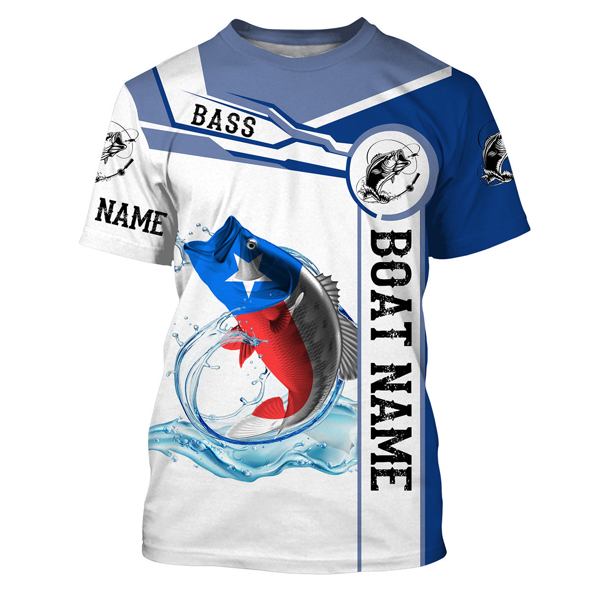 Texas Bass Fishing Texas Flag Custom name and boat name performance, Sweatshirt Fishing, Patriotic Fishing gifts NQS2321