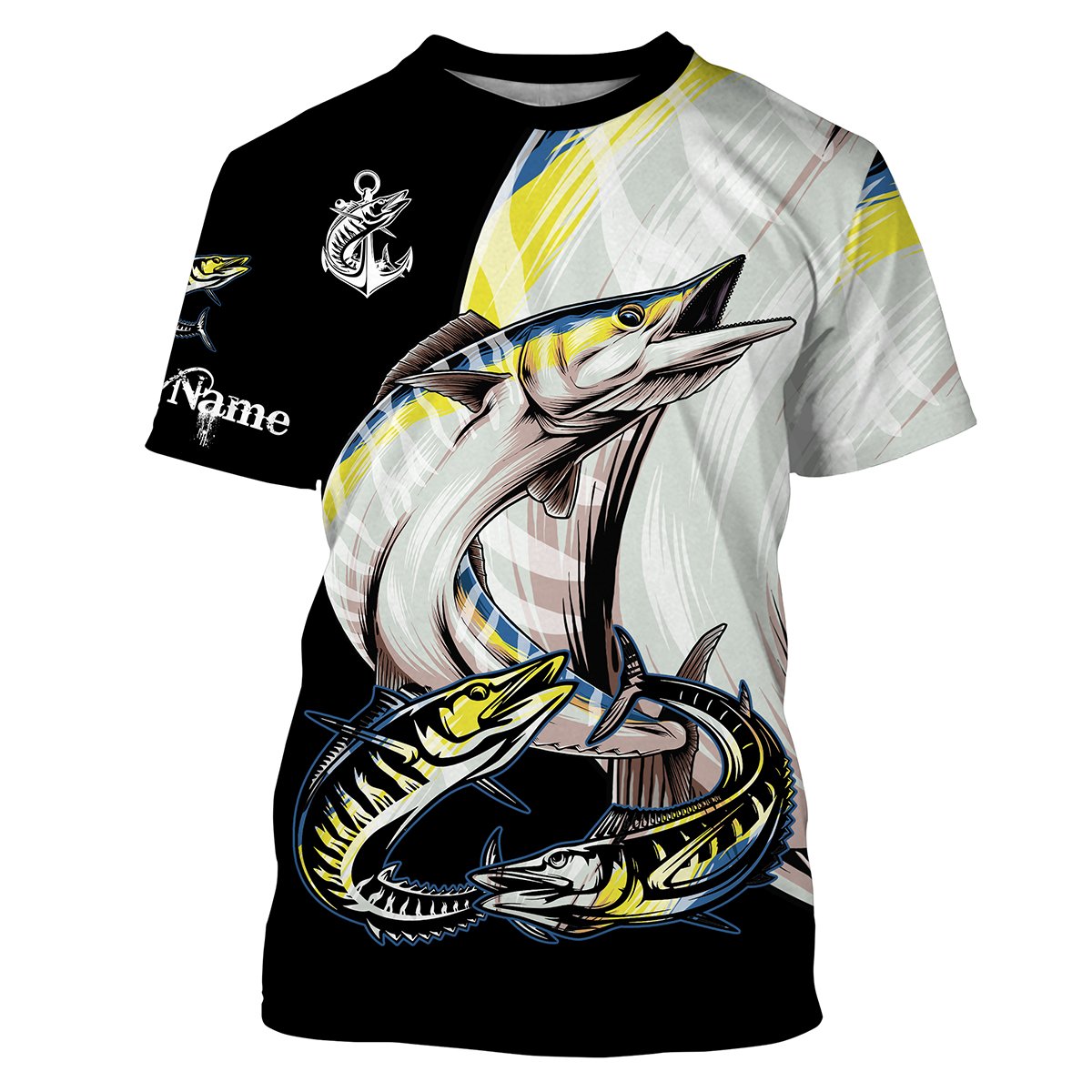 Wahoo saltwater fishing Customize Name UV protection quick dry UPF 30+ long sleeves fishing,gifts for fishing lover NQS2452