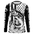 Black and White American Flag Largemouth Bass Fishing Custom patriotic Bass fishing NQS9112