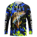 Walleye fishing green blue camo Custom UV protection performance long sleeve fishing NQS7107