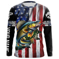 Walleye fishing American Flag Patriotic Fourth of July personalized Walleye fishing tournament NQS5121