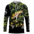 Peacock Bass fishing black green camo custom name sun protection long sleeve fishing NQS3870