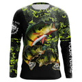 Peacock Bass fishing black green camo custom name sun protection long sleeve fishing NQS3870