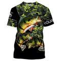 Peacock Bass fishing black green camo custom name sun protection long sleeve fishing NQS3870