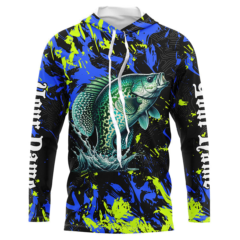 Crappie fishing green blue camo Custom UV protection performance long sleeve fishing NQS7122