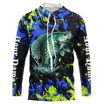 Crappie fishing green blue camo Custom UV protection performance long sleeve fishing NQS7122