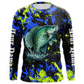 Crappie fishing green blue camo Custom UV protection performance long sleeve fishing NQS7122