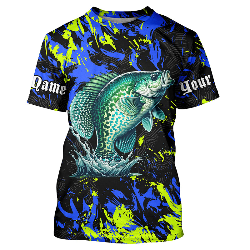 Crappie fishing green blue camo Custom UV protection performance long sleeve fishing NQS7122