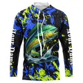 Mahi mahi fishing green blue camo Custom UV protection performance long sleeve fishing NQS7123