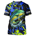 Mahi mahi fishing green blue camo Custom UV protection performance long sleeve fishing NQS7123