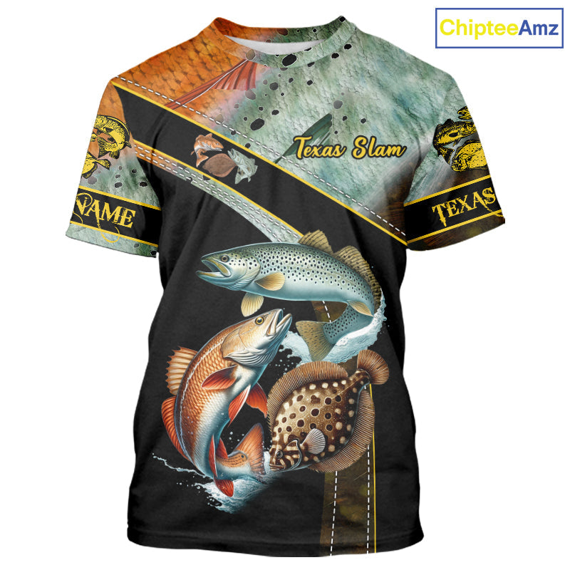 Redfish, Trout, Flounder fishing scales Custom long sleeve fishing, TX Slam fishing